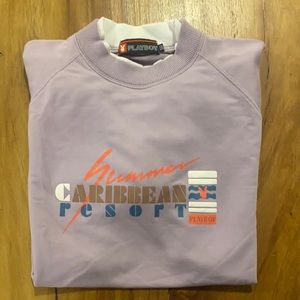Vintage Playboy Summer Caribbean Resort Short Sleeve Sweater
